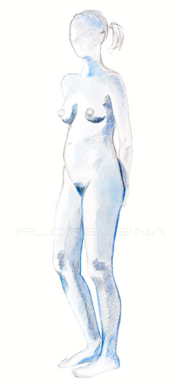 Standing naked woman